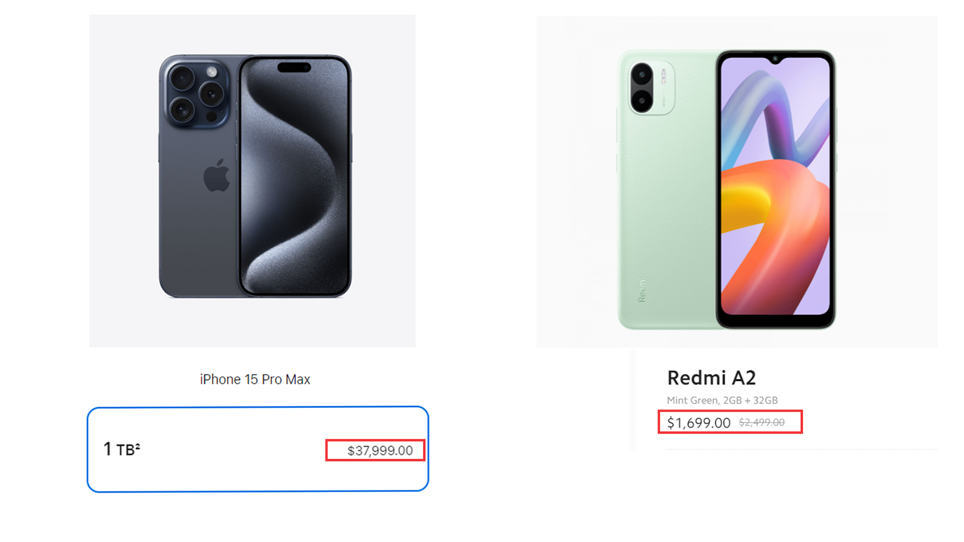Comparativa de precios de smartphones de gama pro y gama baja