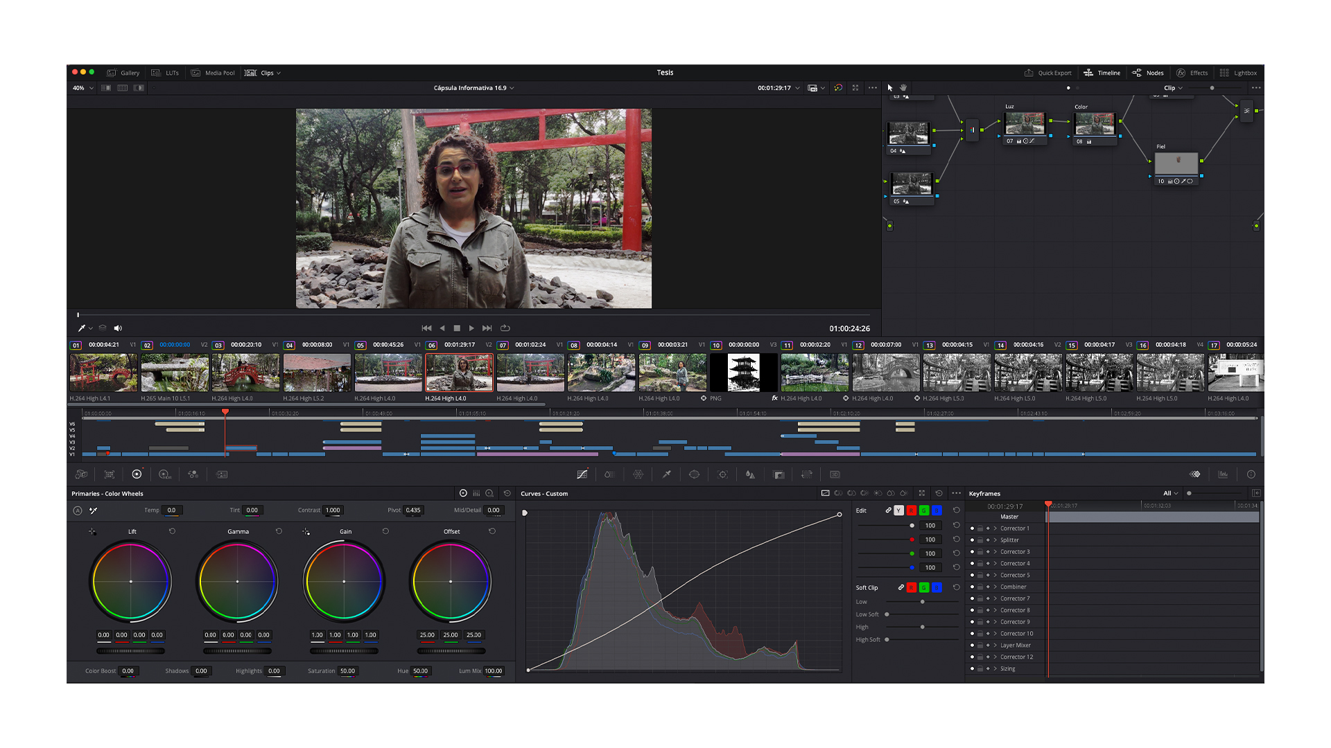 Corrección de color de la cápsula informativa en Davinci Resolve